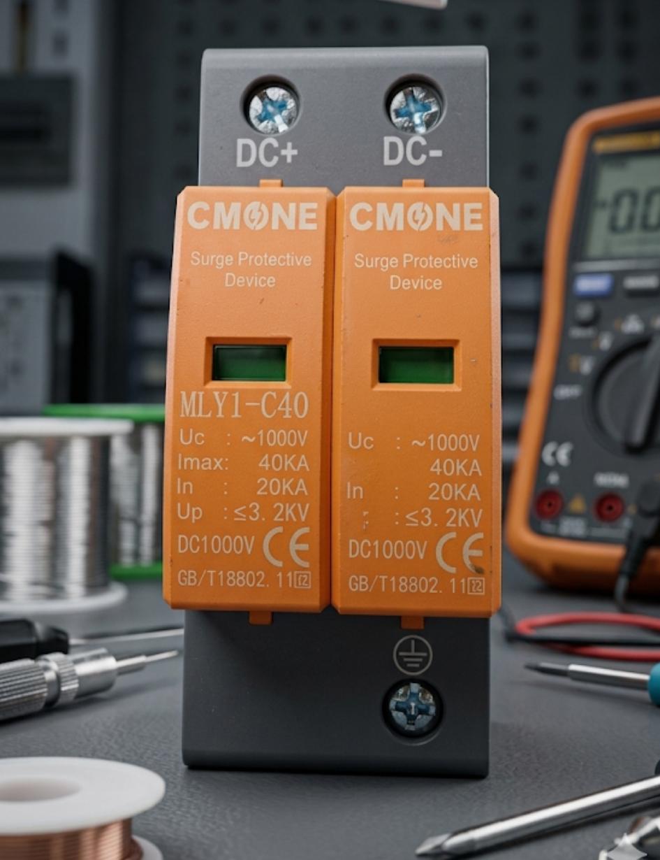 CMONE DC Surge Protection Device (SPD) – 1000V | 40kA | Dual Pole