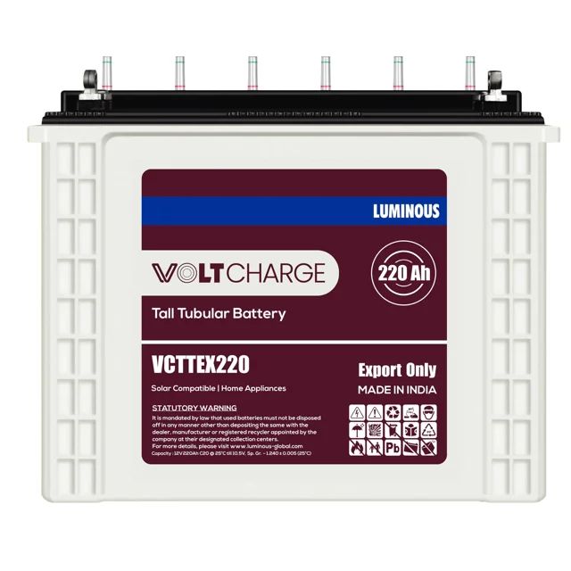 Luminous Voltcharge Plus 220Ah 12V Tall Tubular Battery