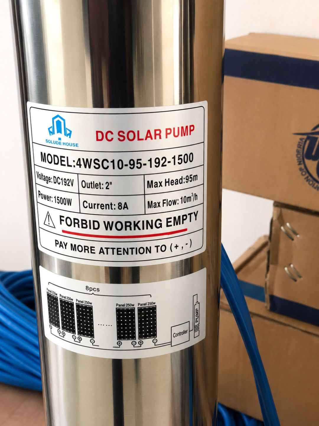 1.5HP / 72V AC/DC Submersible Solar Water Pump DC